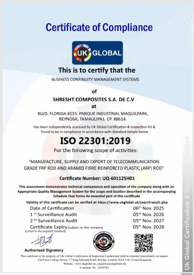 ISO 22301 Shresht Composites Sa De Cv